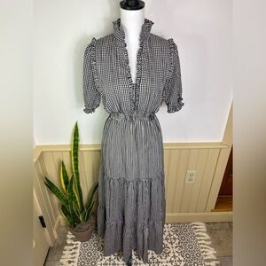 Max Studio Gingham Puff Sleeve Midi Dress | Cottagecore Prairie